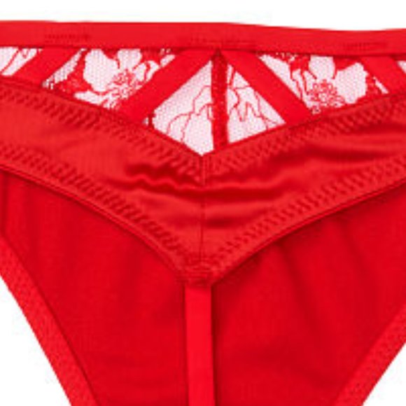 VS Thong LUXE LINGERIE Embroidered Red XL NWT - Picture 14 of 15